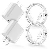 Nonfuf iPhone iPad Galaxy対応 タイプC PD 20W 急速充電器 2個セット MFi PSE認証 2M C to C ケーブル付属 ホワイト
