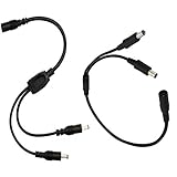 LZHU DC電源 コネクター 1 To 2分岐 5.5mm X 2.1mm 電源分配器ケーブル長30cm用CCTVビデオカメラ LEDテープ（2個）
