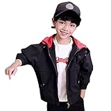 (チェリーレッド) CherryRed 子供服 男の子 キッズコート アウター トレンチコート 防風 保温 可愛い 150 ブラック