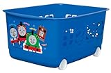 錦化成 【キャスター付き収納バスケット】 きかんしゃトーマス 1・2・3バスケット ダークブルー