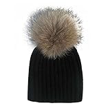 Ochine ニット帽子 ベビー 赤ちゃん　子供 帽子　ファッション 無地 ポンポン 毛玉が取り外し可能　厚手 保温防寒　ユニセックス 男の子 女の子　フリーサイズ　8色選択　2-15歳設定