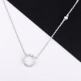 パール ペンダント ネックレス キュービックジルコニア S925 シルバー ネックレス おしゃれ ジュエリー アクセサリー 結婚式 ウエディング パーティー (ホワイト)