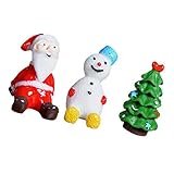 Fityle 3つ　萌え　小物　マイクロ景観　ミニ　樹脂　装飾　庭　DIY　クリスマス　雪だるま　パイン　冬の祝い　セット　歳暮　ギフト