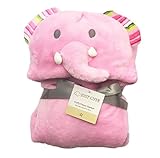 【La Bella】 アニマル ベビー タオル ポンチョ 男女兼用 空調 防寒 対策 プール 海 出産祝い (ぞう（ピンク）)