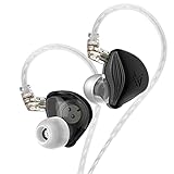 KZ ZEX イヤホン有線の低電圧静電技術設計+ダイナミックハイブリッドデュアルユニット ハイブリット型HIFIイヤホン(黒、マイクなし)