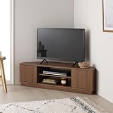 RASIK テレビ台 コーナー 角置き 110cm幅 ブラウン 43型 ローボード 収納 可動棚 お客様組立 Luxen ルクセン