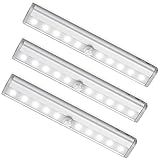 AMIR センサーライト 人感センサーLEDライト マグネット付 自動点灯消灯 電池式 ワードローブライト 10 LEDワイヤレス 貼り付け型 防犯 風呂場 廊下 階段 光センサー LEDナイトライト