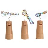 AGPtek ワインボトルライト コルク型 3個セット ナイトライト パーティー クリスマス用 結婚式用 パーティー用 飾り用 電子内蔵 (カラフル*3)