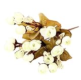 手作りのバラのシミュレーションの花のセット人工花、クリーミーホワイト