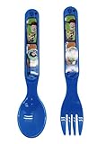 Disney's Toy Story Buzz and Woody Blue Plastic Kids Spoon and Fork Set by Disney