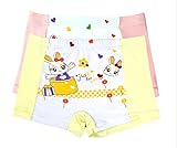 ツバメ--屋　可愛い 女の子用下着 赤ちゃん用肌着 トランクス ボクサー 女児 子供パンツ 短パン 動物 プリント ソフト 2枚組 (XXL, イエロー+ピンク)