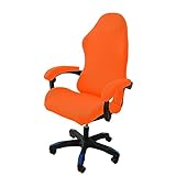 人間工学に基づいた ゲーミングチェアカバー ストレッチジャカード ゲーミングチェアカバー 防塵・滑り止め・ジッパー付きアームレストカバー2枚付き -オレンジ