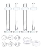 [From da Phactory] ガラスピアス4本 キャッチ6個 透明ピアス シークレットピアス 透明 ファーストピアス 強化ガラス (18G 全長12mm)