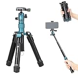 Fotopro 140CM 旅行小型三脚 360 ° ボール ヘッド軽量コンパクト アルミニウム三脚カメラ電話マウント負荷 3KG FY-810 ブルー