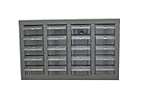 スチール製 パーツキャビネット 部品 収納 パーツケース ボルト棚 工具 4列-5段 引き出し：クリア S405-A