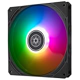 SilverStone フルレンジPWMおよびARGBライティング効果装備の高性能140mm スリムファン SST-AS140B-ARGB