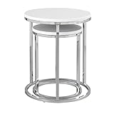 大小２台使いが新しい サイドテーブル ナイトテーブル ラウンドテーブル 〔2個組〕 ホワイト