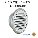 バクマ工業　B-150TV-P(取付穴付)　丸・平換気口 　ガラリ　150mm用