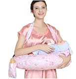 cnhive 多機能 授乳クッション 授乳まくら スリーピングピロー 便利グッズ 吐き戻し防止 むせる防止 呼吸が楽 鼻づまりを和らげ 胸の垂れ対策 負担の軽減 (小熊ピンク)