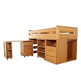 システムベッド アルダー材 木製 システムデスク 組み換え自由 ラック チェスト ハンガーラック ロフト