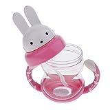 Kesoto カップ　赤ちゃん　ハンドル　ストロー　可愛い 旅行用　非流出ストローカップ 全３色 - ピンク