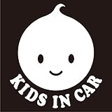 imoninn KIDS in car ステッカー　【シンプル版】　No.05　ニコちゃんA　（白色）