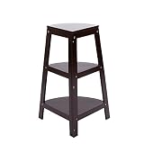 RBHJZ フロアタイプ3階建プラントフラワーラック、ベッドルームリビングルームコーナーラック、サイズ33x33x75.5cm A+ ( 色 : Deep coffee color )