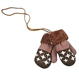 (コ-ランド) Co-land 子供用 手袋 キッズ ミトン ニットグローブ ベビー 暖かい てぶくろ 女の子 男の子 星柄 秋冬 防寒 通学通園 アウトドア カーキ