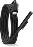 aceyoon Surface充電ケーブル 65W USB C to Surface ケーブル 2M 急速充電 最大3A サーフェス 充電器 高耐久ナイロン編組 過熱保護チップ内蔵 対応機種: Surface Pro 11/10/9/8/7/6/5/4/3, Go 4/3/2, Laptop 5/4/3, Book 3/2 用 Surface Charging System