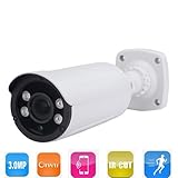 ENSTER 3.0MP IP66 Waterproof Bullet POE Camera Varifocal Lens 4pieces Array IR LED Mobile Phone View