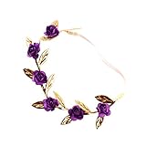 Lovoski 幼児　ガールズ　ローズ　フラワー　花輪　ヘアバンド　髪飾り　ヘッドドレス　ヘアアクセサリー　全7色 - 紫