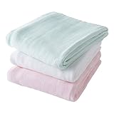 高島屋 内野 【高島屋限定】ベビーバスタオルおぼろ片面ガーゼ　ピンク