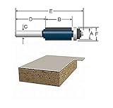 Bosch 84500M 3/4-Inch Diameter 9/16-Inch Cut Double Flute Laminate Flush Trim Router Bit 1/2-Inch Sh