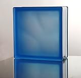 ガラスブロック ◆◆◆デザイン豊富20種類◆◆◆（カラーシリーズ） 190mm角×80mm厚 (1個（サンプル）, Misty Cloudy Blue)