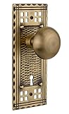 Nostalgic Warehouse Craftsman Plate with Keyhole New York Knob Passage - 2.375 Antique Brass [並行輸入品]