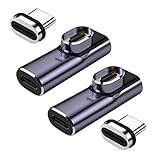 Sisyphy USB Type C 磁気 アダプター Thunderbolt3対応 40Gbps 映像出力（L字型 2枚入り）、タイプc マグネット 変換 アダプタ「8K@60Hz 4k@144hzビ映像転送 PD3.0 100W 急速充電 eGPU対応 USB4.0 3.0 2.0対応 」、McbookPro/Air およびその他のUSB Cデバイス対応