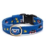 ぽぽねこ グラフィック猫首輪 セイフティーバックル・鈴付き・ハゲにくい・日本製 (猫のサマバケ 泳ぐねこ, S)