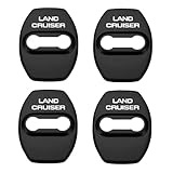 SAWAKAKI ランドクルーザー 200系 300系 専用 ドアストライカーカバー ドアロックカバー ロゴ付き 錆防止金属 カスタムパーツ 4個セット（ブラック）