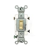 Leviton 54523-2I 20 Amp, 120/277 Volt, Toggle Framed 3-Way AC Quiet Switch, Commercial Grade, Ground