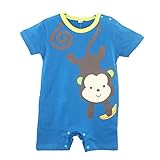 エルフ ベビー(Fairy Baby)新生児服男の子 半袖ロンパース 可愛い猿柄 サイズ：90