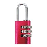 可変式アルミ番号錠3ダイヤルL323 ピンク ピンク