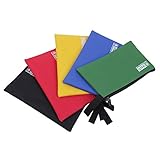 ounona 5点キャンバスツールbags-ヘビーデューティ多目的ファスナーツールポーチ、ポリ袋整理と保存ツール(イエロー+レッド+グリーン+ブルー+ブラック)