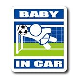 わーるどくらふと BABY IN CAR サッカー ゴールキーパーバージョン ステッカー （あお）