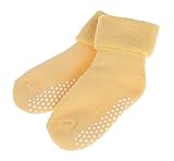 EOZY ベビー ソックス 靴下 パイル編み 赤ちゃん 滑り止め 3足セット 可愛い 純色 乳児ソックス 男女兼用 1～3歳 快適 履き心地よい 出産祝い 誕生日 プレゼント イエロー