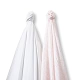 SwaddleDesigns SwaddleDuo Set of 2 Swaddling Blankets Cotton Muslin + Premium Cotton Flannel Pastel 