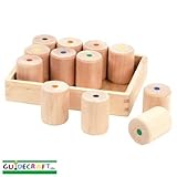 Wooden Cylinder Set w Matching Color-Coded Weighted ピース おもちゃ (並行輸入)