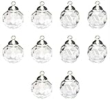 [starPG] 切子風 16mm ガラスドーム キャップ付き 10セット レジン ハーバリウム ハンドメイド DIY用 (シルバー)