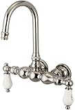 Water Creation F6-0014-05-CL Vintage Classic 3-3/8-Inch Center Wall Mount Tub Faucet with Gooseneck 