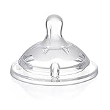 Chicco Natural Fit Straight Slow Flow Nipple 0 Months+ 2 Count [並行輸入品]