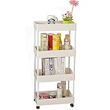 AKOZLIN キッチンラック キャスター付き バスケットトローリー 収納カート キッチンワゴン ローリングカート ツールワゴン 収納キッチン 収納 ラック ワゴン 収納棚 キッチン収納カート おしゃれ 隙間収納 すきま収納 マルチワゴン 
